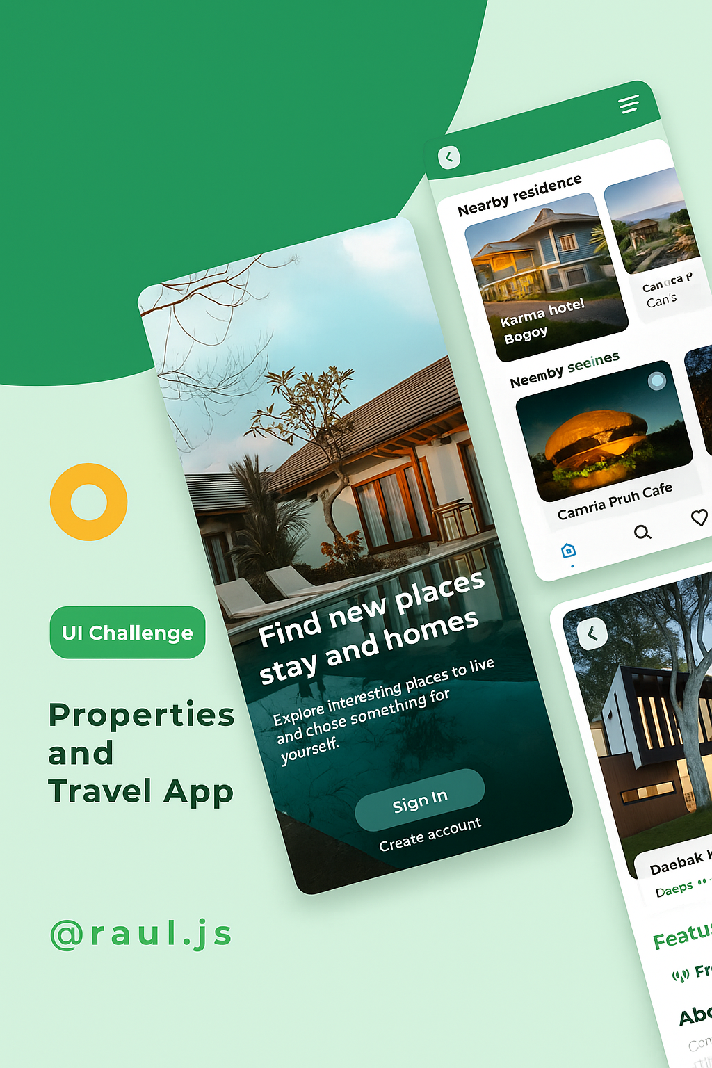 Landing page accesible mostrando diferentes secciones